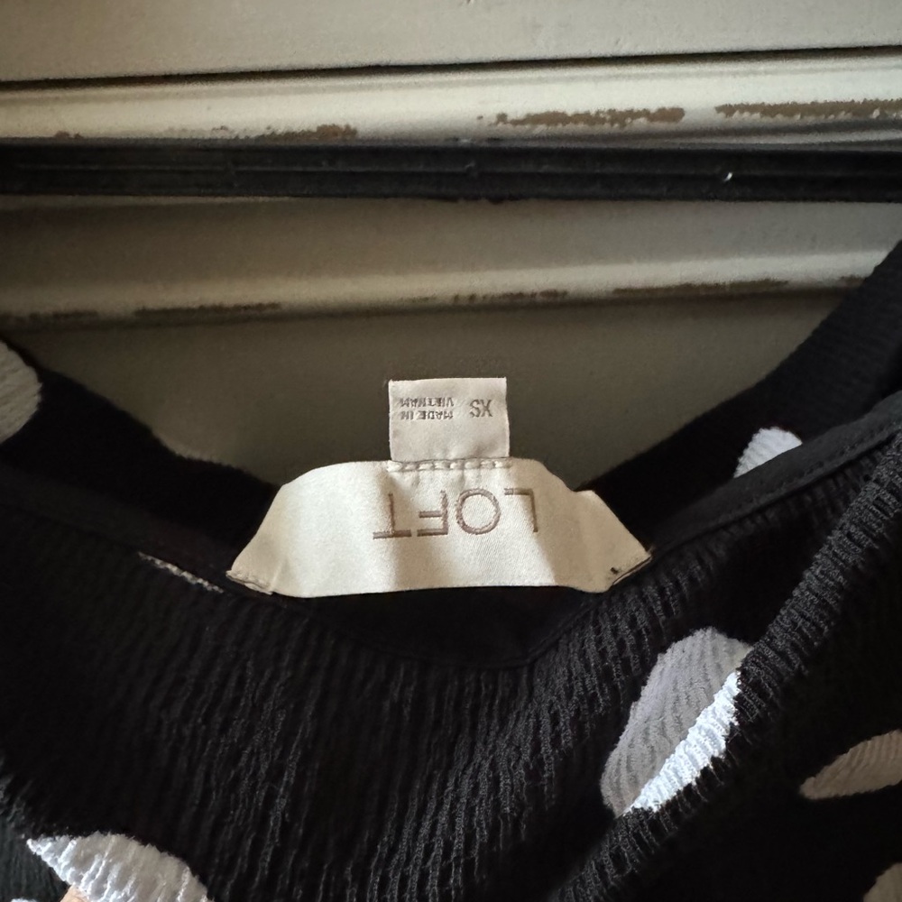 LOFT Black and White V-Neck Sweater